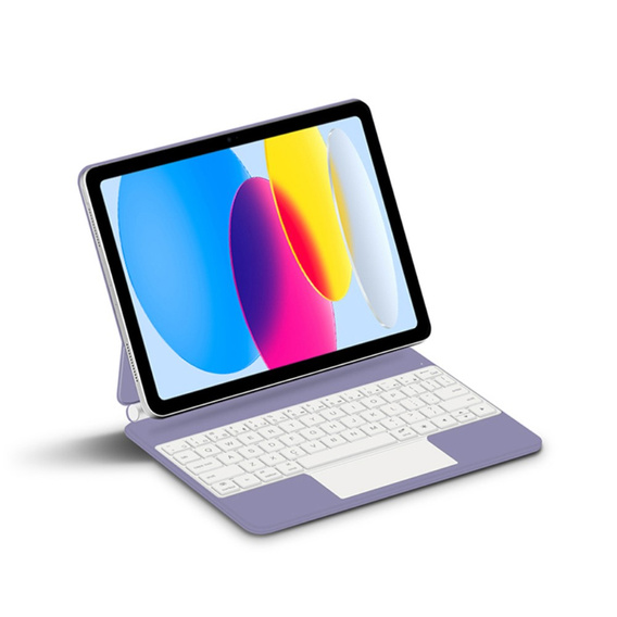Puzdro s klávesnicou pre iPad 10.9" 2022 (10 gen.) / iPad 11" 2025 A16 (11 gen.), Magnetic Keyboard Touchpad, fialové