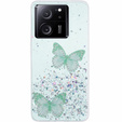 Puzdro pre Xiaomi 13T / 13T Pro / Redmi K60 Ultra, Glitter Butterfly, zelený