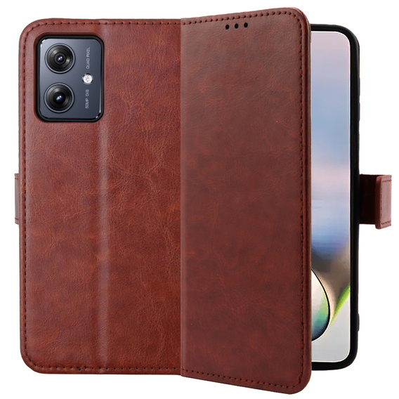 Klapkové puzdro pre Motorola Moto G54 5G, Crazy Horse Wallet, hnedé