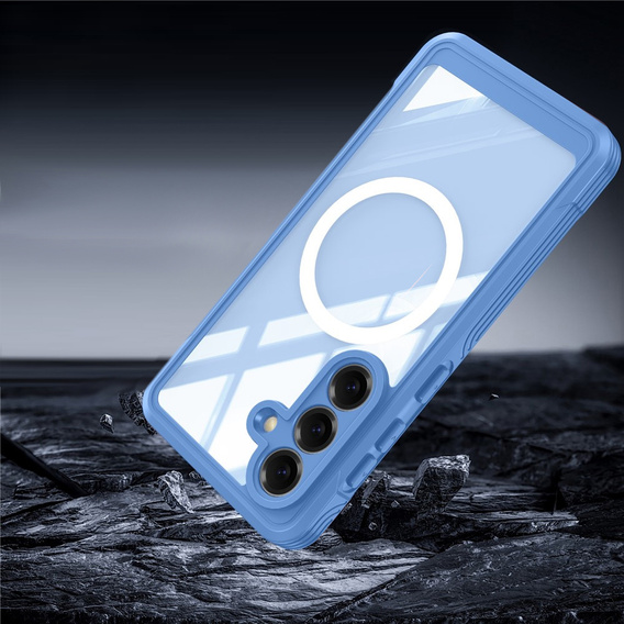 Nárazuvzdorné puzdro so sklom, pre MagSafe pre Samsung Galaxy S26 Plus, modré