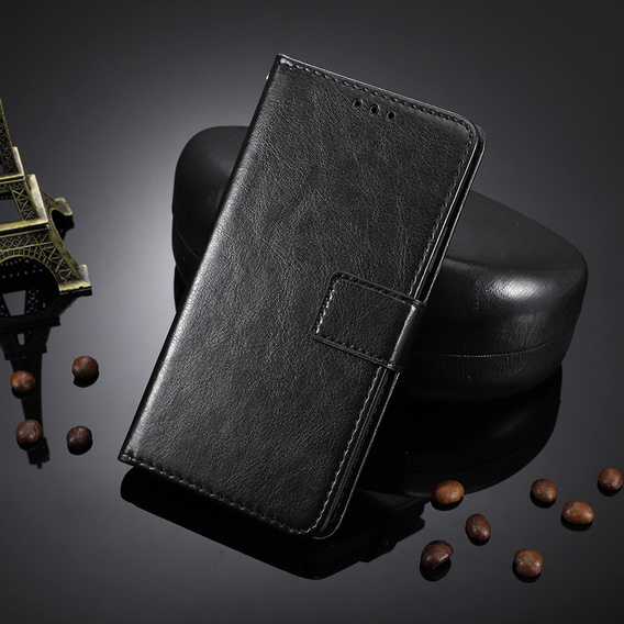 Klapkové puzdro pre T Phone 3 5G, Crazy Horse Wallet, čierne