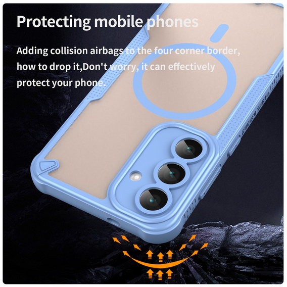 Pancierované puzdro pre Samsung Galaxy S25 FE, pre MagSafe, matné čierne