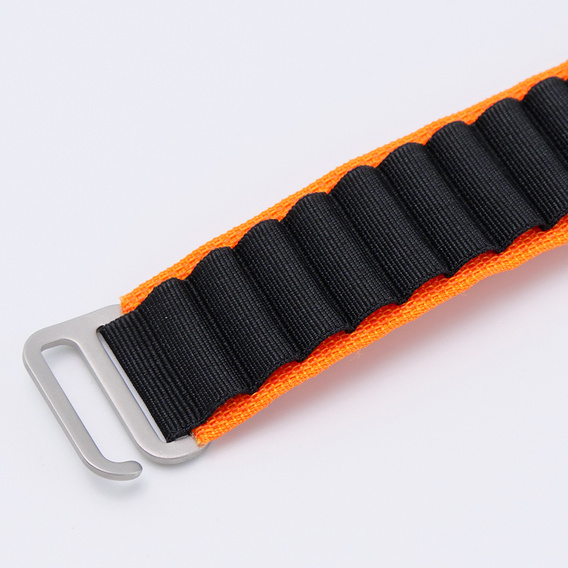 Nylonový remienok pre Apple Watch 1/2/3/4/5/6/7/8/SE/ULTRA 42/44/45/49 mm,  oranžový / čierny