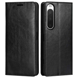 Klapkové puzdro pre Sony Xperia 10 IV, Split Leather Wallet, čierne
