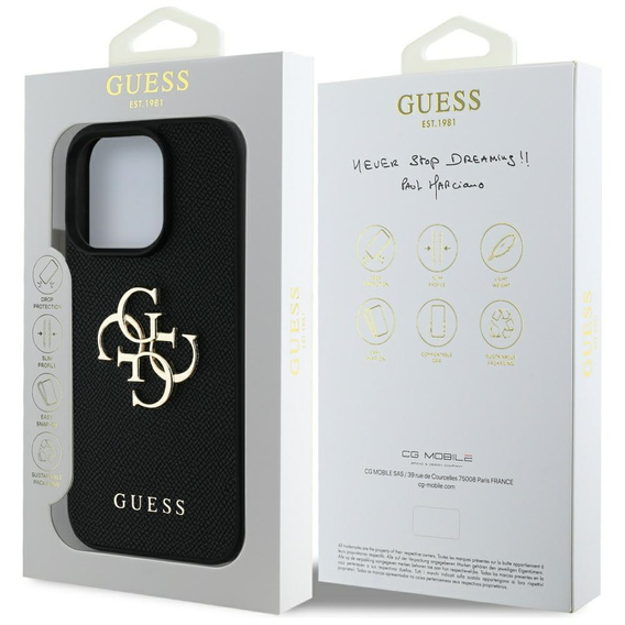 Puzdro GUESS Grained Big 4G a Classic Logo pre iPhone 16 Pro