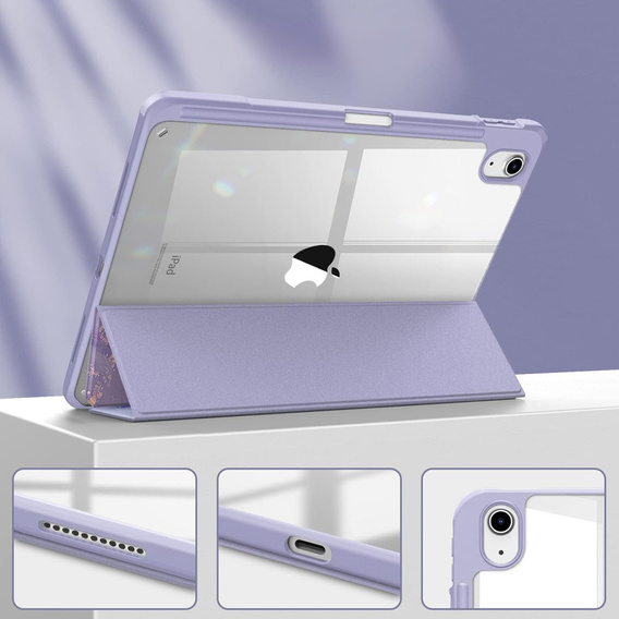 Puzdro pre iPad 10.9" 2022 (10 gen.), Smartcase Hybrid, so slotom na stylus, Marble fialové