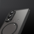 Puzdro pre Samsung Galaxy S25 Edge, Kickstand Matt Case, pre MagSafe, čierne + sklo na displej
