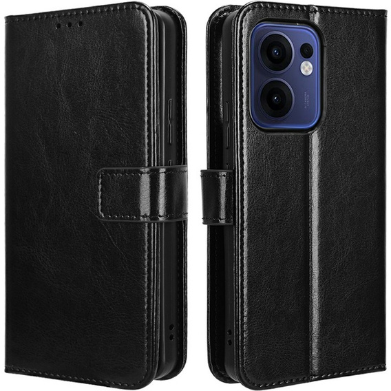 Klapkové puzdro pre Oppo Reno 13F / Oppo Reno 13FS, Crazy Horse Wallet, čierne