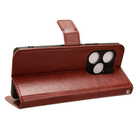 Klapkové puzdro pre Realme GT 6 / 6T, Crazy Horse Wallet, hnedé