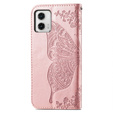 Klapkové puzdro pre Motorola Moto G73 5G, Butterfly, ružové rose gold