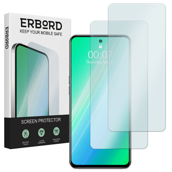 2x tvrdené sklo pre Samsung Galaxy A72, ERBORD 9H Hard Glass na displeji