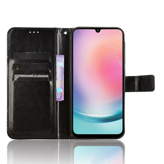 Klapkové puzdro pre Samsung Galaxy A25 5G, Crazy Horse Wallet, čierne