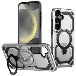 Magnetické puzdro s podstavcom pre Samsung Galaxy A57 5G, strieborné