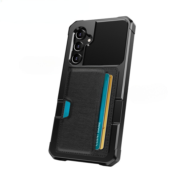 Puzdro pre Samsung Galaxy A55 5G, Card Holder Kickstand, čierne