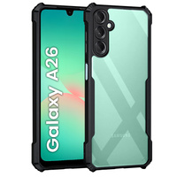 Puzdro pre Samsung Galaxy A26, AntiDrop Hybrid, čierne + tvrdené sklo 9H