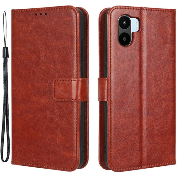 Klapkové puzdro pre Xiaomi Redmi A1 4G / A2 4G, Crazy Horse Wallet, hnedé