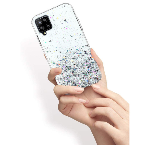 Obal na mobil pre Samsung Galaxy A42 5G, Glittery, priehľadné