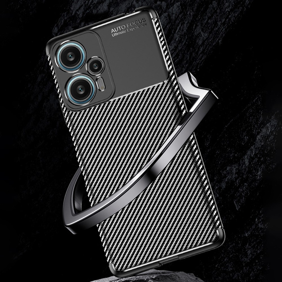Obal na mobil pre Poco F5 5G, Carbon Gel, čierne