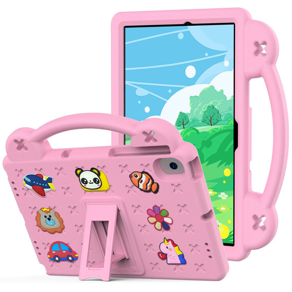 Detské puzdro pre Lenovo M10 X306 2 Gen / M10 Plus TB-X606 10.3 / Samsung Tab A 10.1 T510/515 / K10 X6C6, Cute Patterns, so stojanom, ružové