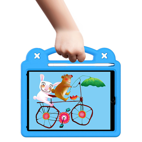 Detské puzdro pre iPad 9.7" 2018/2017 (6/5 gen.) / Pro 9.7" 2016, Cute Patterns, so stojanom, modré