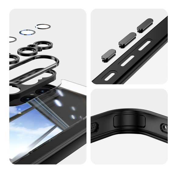 Puzdro pre Sony Xperia 1 VI, Fusion Hybrid, s ochranou fotoaparátu, transparentné / čierne