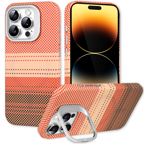 Puzdro pre iPhone 14 Pro Max, Frame Kickstand, pre MagSafe, Sunset Orange