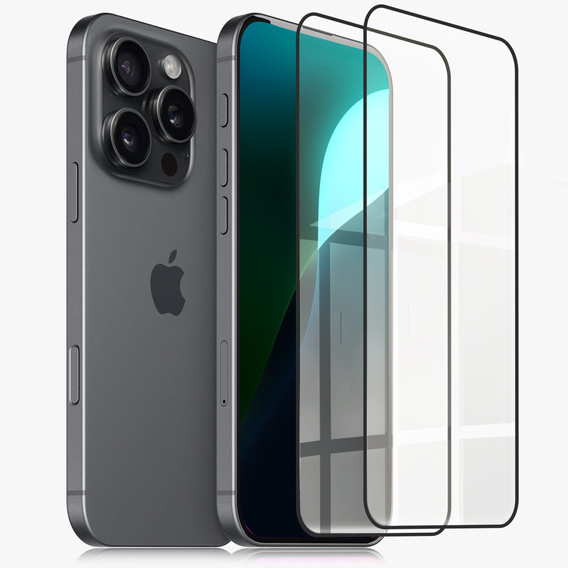 2x tvrdené sklo ERBORD 3D pre iPhone 17 Pro/17/16 Pro pre celý displej