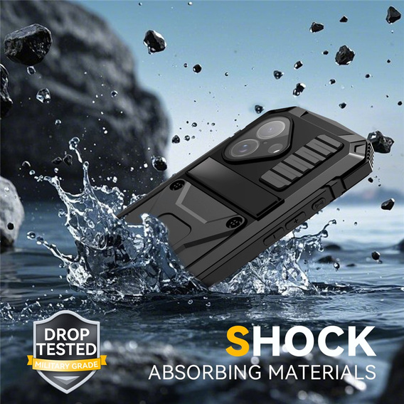 Puzdro R-JUST s podstavcom a integrovaným sklom pre iPhone 17