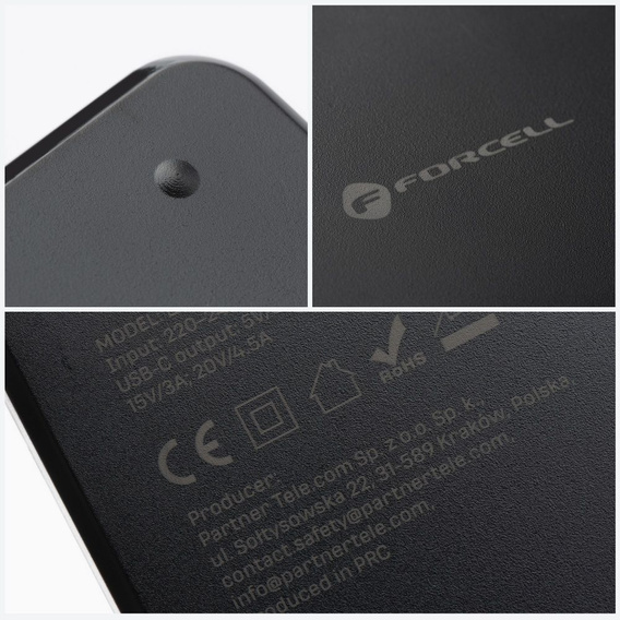 Univerzálny napájací adaptér pre notebook Forcell E856 USB-C 90 W s vymeniteľnými koncovkami