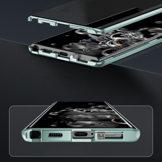 Puzdro pre Samsung Galaxy S23 Plus, Magnetic Dual Glass, zelený