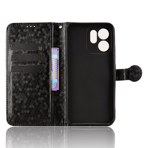 Klopové puzdro pre Oppo Reno 14F, Wallet Rhombus, čierne