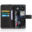 Klapkové puzdro pre CMF Nothing Phone 2 Pro, Crazy Horse Wallet, čierne