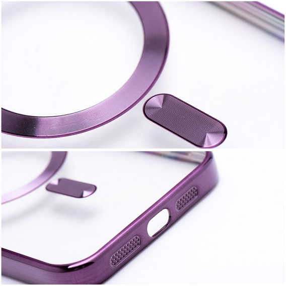 Puzdro pre iPhone 16 Pro, Electro MagSafe, fialové + sklo na displej