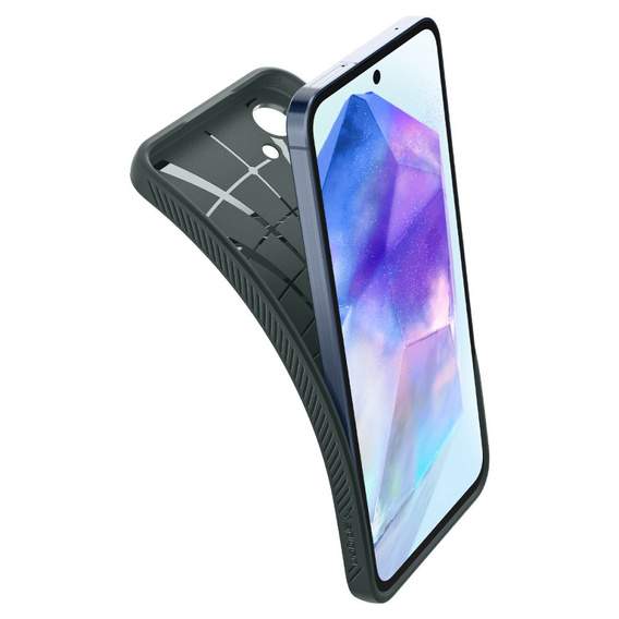 Puzdro Spigen pre Samsung Galaxy A55 5G, Liquid Air, zelený + tvrdené sklo 9H