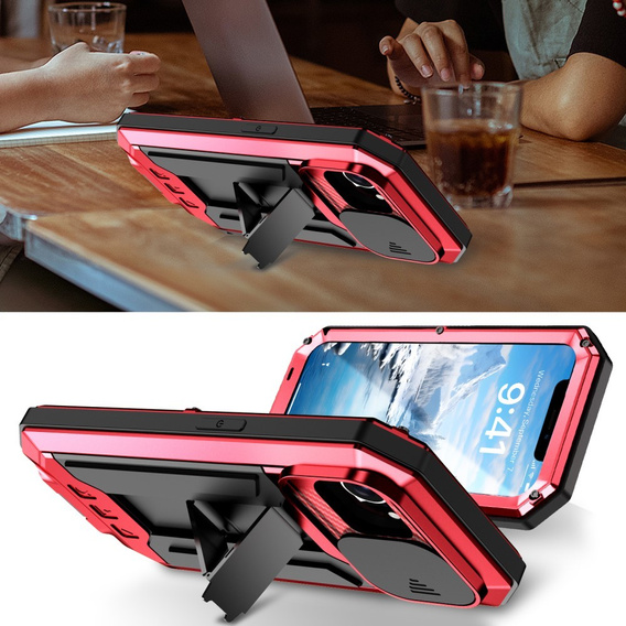 Obrnené puzdro pre iPhone 16E, R-JUST, červené