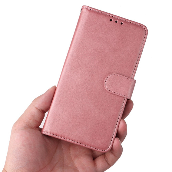 Klapkové puzdro pre Samsung Galaxy A34 5G, Leather Wallet, ružové rose gold