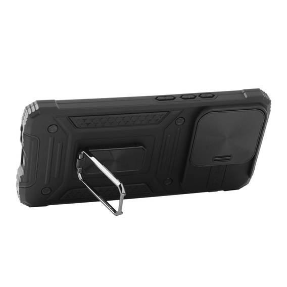 Pancierované puzdro pre Xiaomi Redmi Note 13 Pro 5G, CamShield Slide, čierne + tvrdené sklo 9H