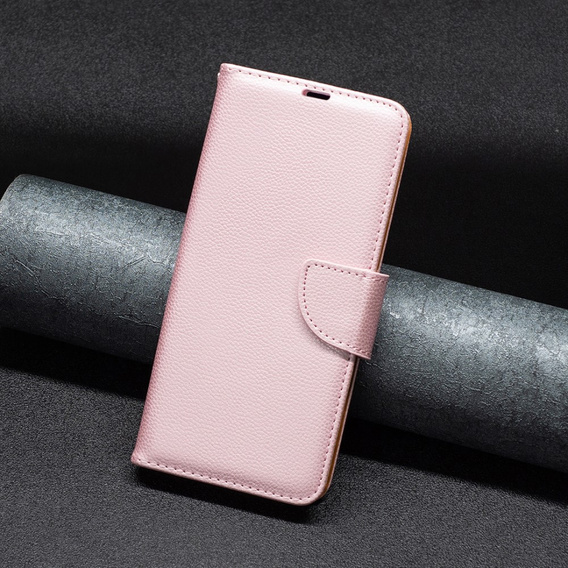 Klapkové puzdro pre Samsung Galaxy A25 5G, Wallet Litchi Leather, ružové + 9H sklo 