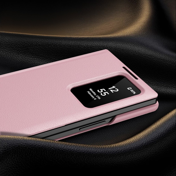 Flipové puzdro pre Samsung Z Fold5 5G, Smart View Wallet, ružové