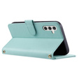 Puzdro s chlopňou pre Samsung Galaxy A36 5G, Rhombus Crossbody Leather, zelený