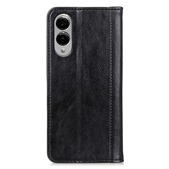 Flipové puzdro pre Samsung Galaxy S25 Edge, Split Leather, čierne