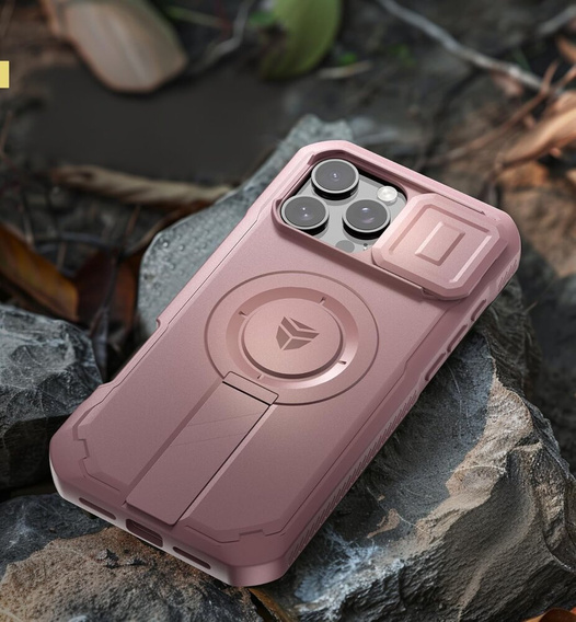 Obrnené puzdro pre iPhone 16 Pro Max, Dexnor CamProtect MagSafe, ružové (dva rámčeky)