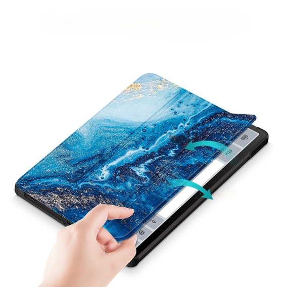 Obal na mobil pre Samsung Galaxy Tab S9, Smartcase Hybrid Pen Slot, sea wave