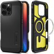 Puzdro Spigen pre iPhone 16 Pro Max, Tough Armor Mag MagSafe, čierne + tvrdené sklo 9H