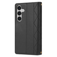 Puzdro s chlopňou pre Samsung Galaxy A56 5G, Rhombus Crossbody Leather, čierne