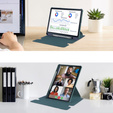Puzdro s klávesnicou pre Samsung Galaxy Tab S6 Lite 2024 / 2022 / 2020, Rotary 360° Leather, tmavozelené