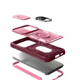 Obal na mobil pre Samsung Galaxy S23 Plus, CamShield Slide, ružové / červené