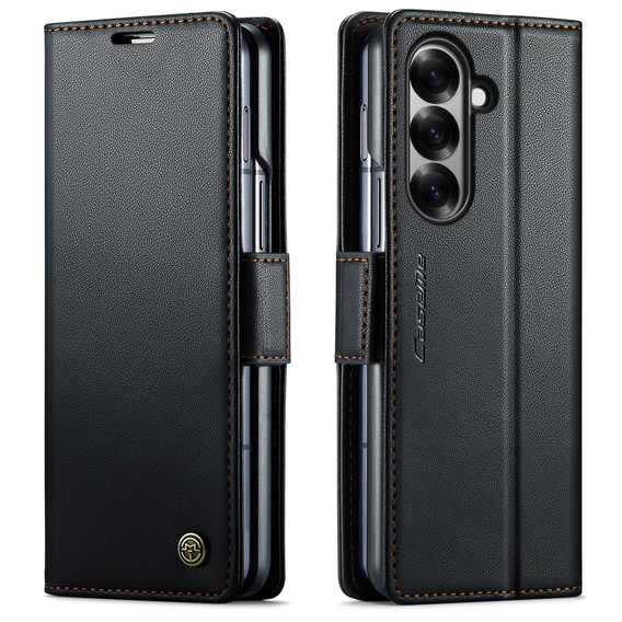CASEME Litchi Wallet flipové puzdro pre Samsung Galaxy Z Fold7 5G