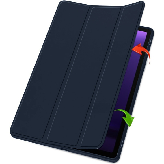 Puzdro pre Samsung Galaxy Tab S10 FE+ Plus, Smartcase s priestorom pre stylus, tmavomodré