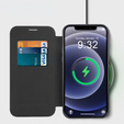 Klapkové puzdro pre iPhone 12, RFID Wallet MagSafe CamShield, čierne